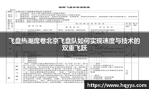 飞盘热潮席卷北京飞盘队如何实现速度与技术的双重飞跃