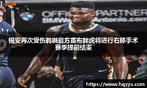 锡安再次受伤鹈鹕官方宣布胖虎将进行右膝手术赛季提前结束